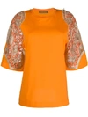 ALBERTA FERRETTI EMBROIDERED SLEEVES T-SHIRT