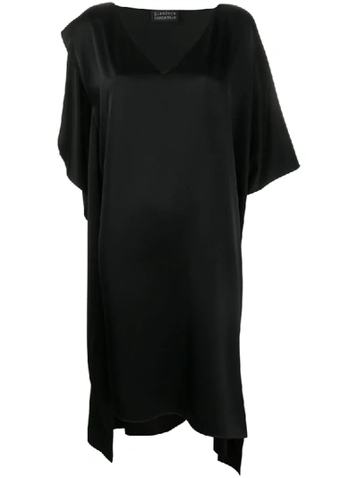 Gianluca Capannolo Silk Oversized Asymmetric Dress In Black