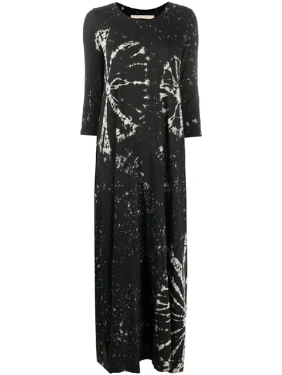 Raquel Allegra Abstract Print Maxi Dress In Black