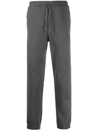 Hugo Boss Logo Embroidered Track Trousers In Grey