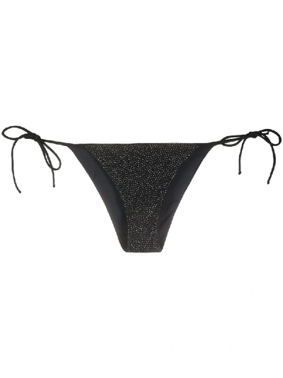 Ermanno Scervino Sequin Bikini Bottoms In Black