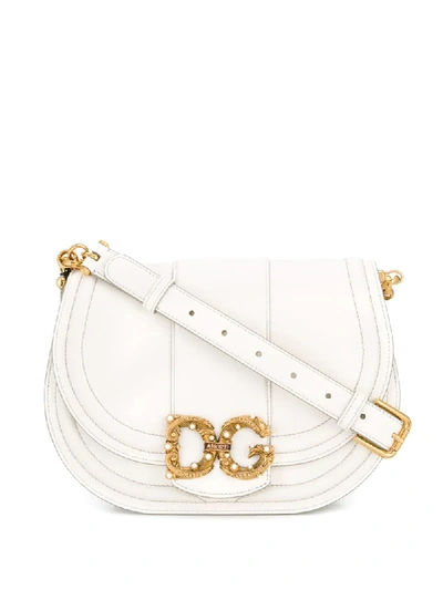 Dolce & Gabbana Amore Crossbody Bag In White
