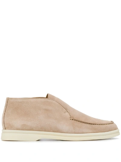 Loro Piana 10mm Polacchino Suede Loafers In Sandstone