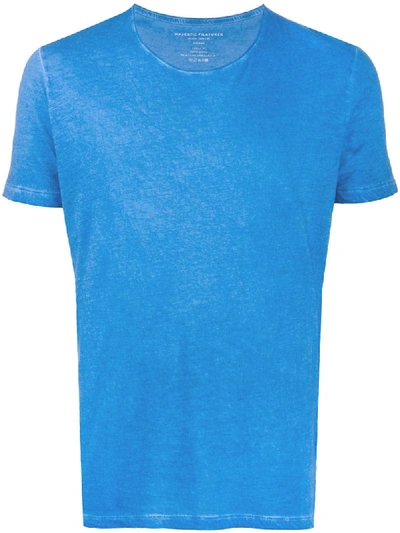 Majestic Faded-effect T-shirt In Blue