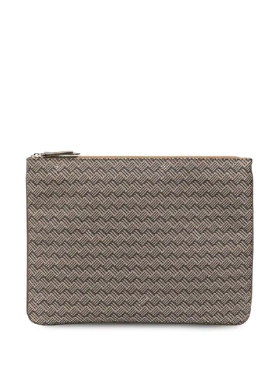 Delage Pochette Plate Gm Clutch Bag In Brown