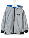 Paul Smith Junior Hooded Reversible Jacket In Silver