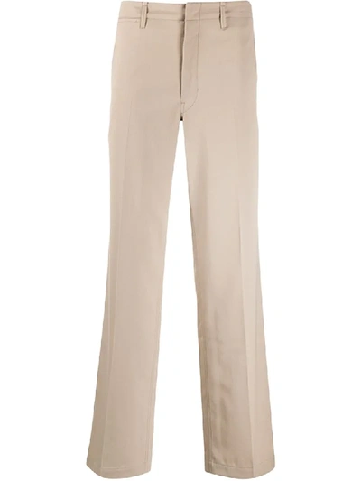 Lemaire Straight Tailored Trousers In Neutrals