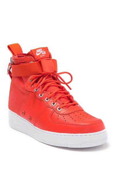 Nike Sf Air Force 1 Mid Sneaker In 800 Team Orange/team Orange