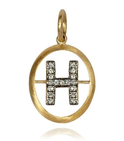 Annoushka 18ct Yellow-gold And Diamond H Pendant