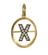 ANNOUSHKA YELLOW GOLD AND DIAMOND X PENDANT,15098836