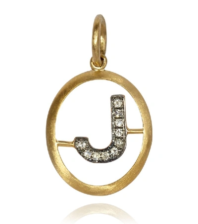 Annoushka Yellow Gold And Diamond Initial J Pendant