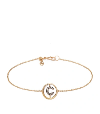 Annoushka Yellow Gold And Diamond Initial C Bracelet