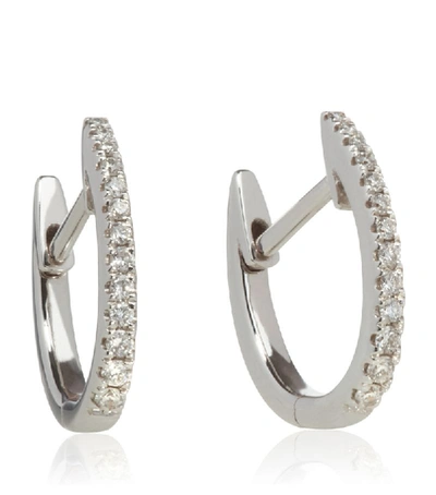 Annoushka 18ct White Gold And Diamond Eclipse Fine Hoop Earrings