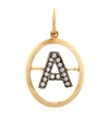 ANNOUSHKA YELLOW GOLD AND DIAMOND INITIAL A PENDANT,15099300