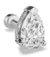 MARIA TASH MARIA TASH WHITE GOLD PEAR DIAMOND THREADED STUD EARRING, DIAMOND BACK (6MM),15401365