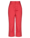 DONDUP DONDUP WOMAN CROPPED PANTS RED SIZE 2 COTTON, ELASTANE,13329921HW 3