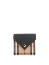 BURBERRY LILA VINTAGE CHECK AND BLACK LEATHER WALLET