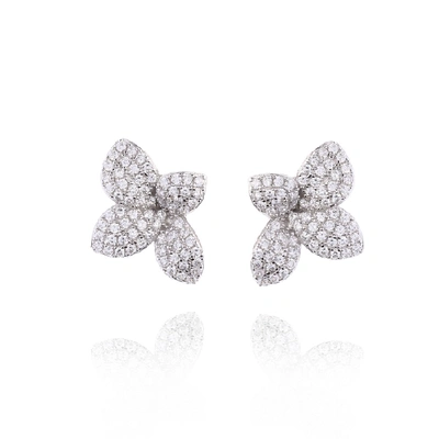 Apples & Figs Sterling Silver Cubic Zirconia Bellerose Studs