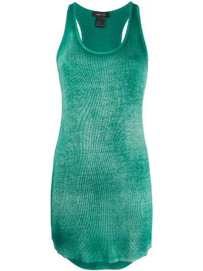 Avant Toi Long-line Racerback Tank Top In Green