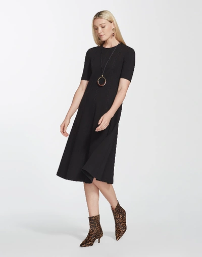 Lafayette 148 Plus-size Punto Milano Wilder Dress In Black