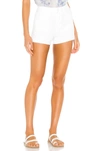 Paige Jimmy Jimmy High Waist Denim Shorts In Lived In Crisp White