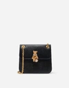 DOLCE & GABBANA MEDIUM JUNGLE BAG IN CALFSKIN WITH BEJEWELED CLOSURE