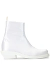 Mm6 Maison Margiela Satin Ankle Boots In White