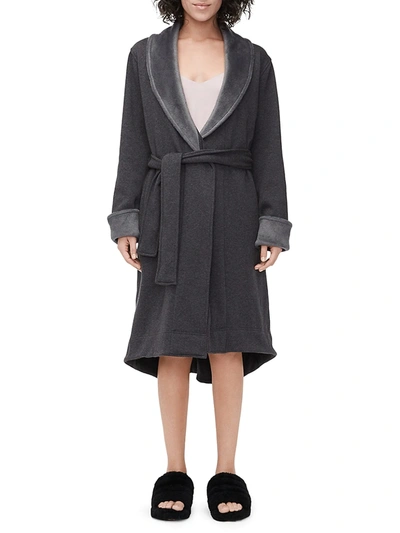 Ugg Duffield Ii Fleece-lined Cotton Jersey Robe In Light Grey