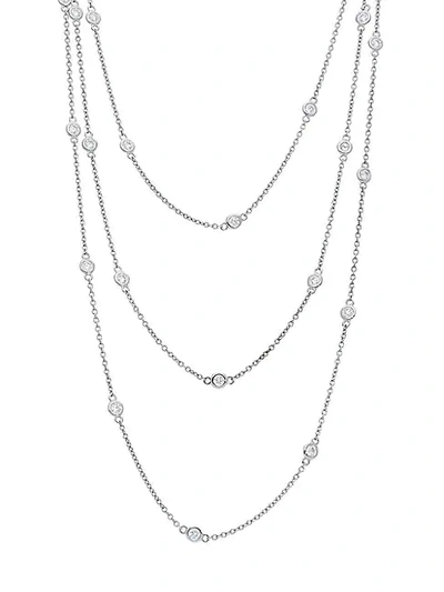 Nephora By The Yard 14k White Gold & Diamond Triple Station Necklace