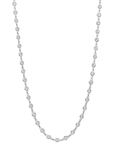Nephora By The Yard 14k White Gold & Diamond Bezel Necklace