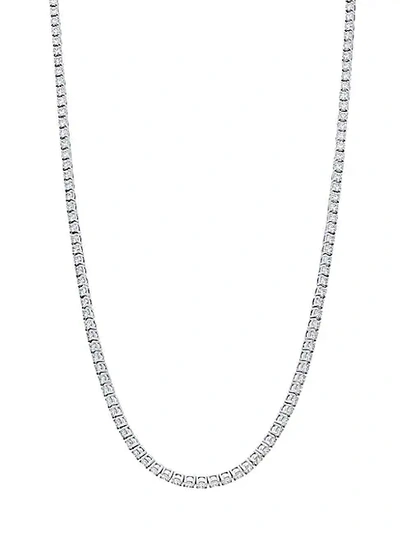 Nephora 14k White Gold Diamond Tennis Necklace