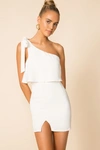 Superdown Jenna One Shoulder Dress In White