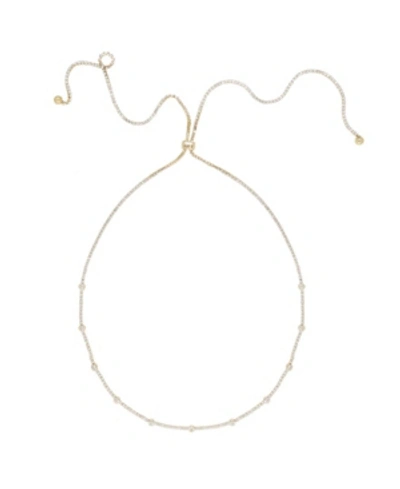 Ettika Line Up Crystal Chain And Adjustable Necklace In Gold