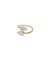 Ettika Crystal Teardop And Gold - Tone Wrap Ring In Gold