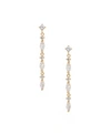 Ettika Dainty Linear Crystal Drop Earrings In Gold
