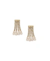Ettika Crystal Fringe Dangle Stud Earrings In Gold