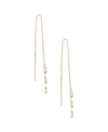 Ettika Crystal Baguette Threader Earrings In Gold