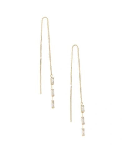 Ettika Crystal Baguette Threader Earrings In Grey