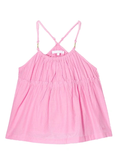 Chloé Kids' Sleeveless Racer-back Top In Fuxia