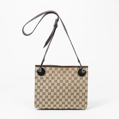 Pre-owned Gucci Square G Brown Cotton Handbag
