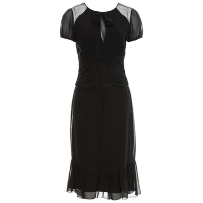 Pre-owned Vera Wang Lace Mid-length Dress In Black