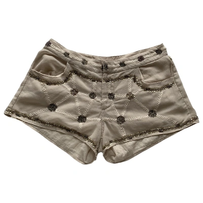 Pre-owned Guess Silk Bermuda In Beige