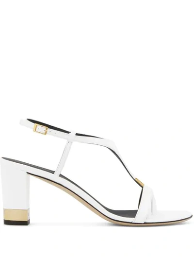 Giuseppe Zanotti Katharina Block-heel Slingback Sandals In White