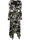ALICE AND OLIVIA ABSTRACT PRINT CUT-OUT DRESS