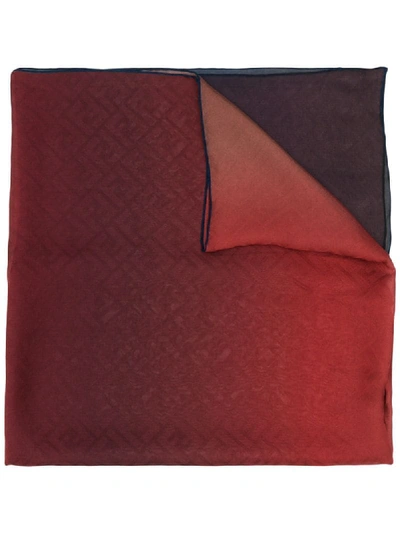 Fendi Ff Ombré Scarf In Red