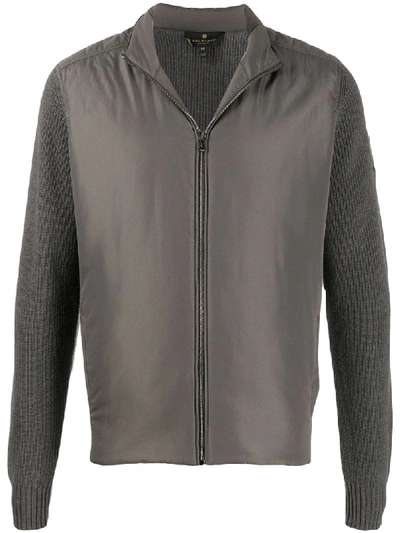 Belstaff Knitted-sleeve Jacket In Grey