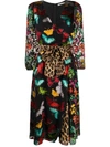 ALICE AND OLIVIA CONTRASTING PRINT WRAP-TIE DRESS