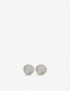 Monica Vinader Diamond And 18k Yellow Gold Vermeil Fiji Tiny Button Stud Earrings In Gold