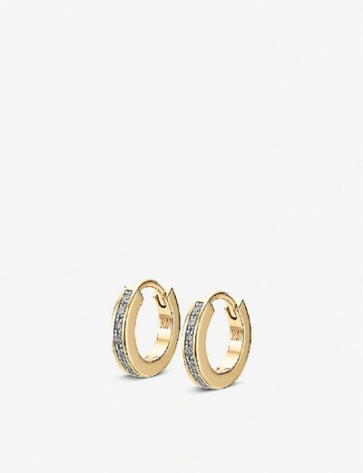 MONICA VINADER MONICA VINADER WOMENS GOLD SKINNY 18CT GOLD-PLATED VERMEIL SILVER HUGGIE EARRINGS,38424896