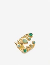 MONICA VINADER SIREN TONAL 18CT GOLD-PLATED STERLING SILVER AND GREEN ONYX CLUSTER COCKTAIL RING,R00125605